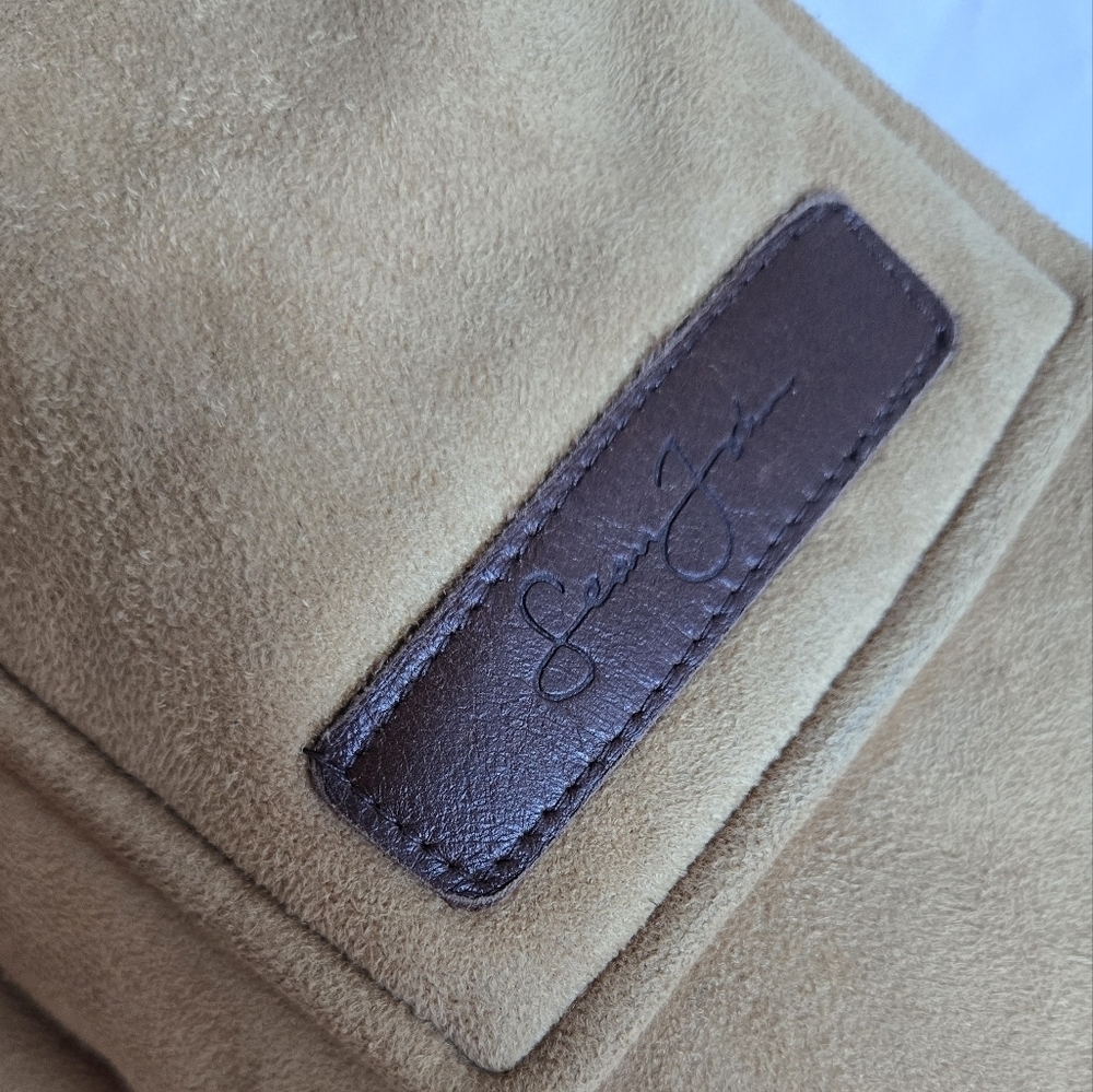 Vintage Faux Suede Fuzzy Lining Bomber Jacket EUC - Picture 9 of 13